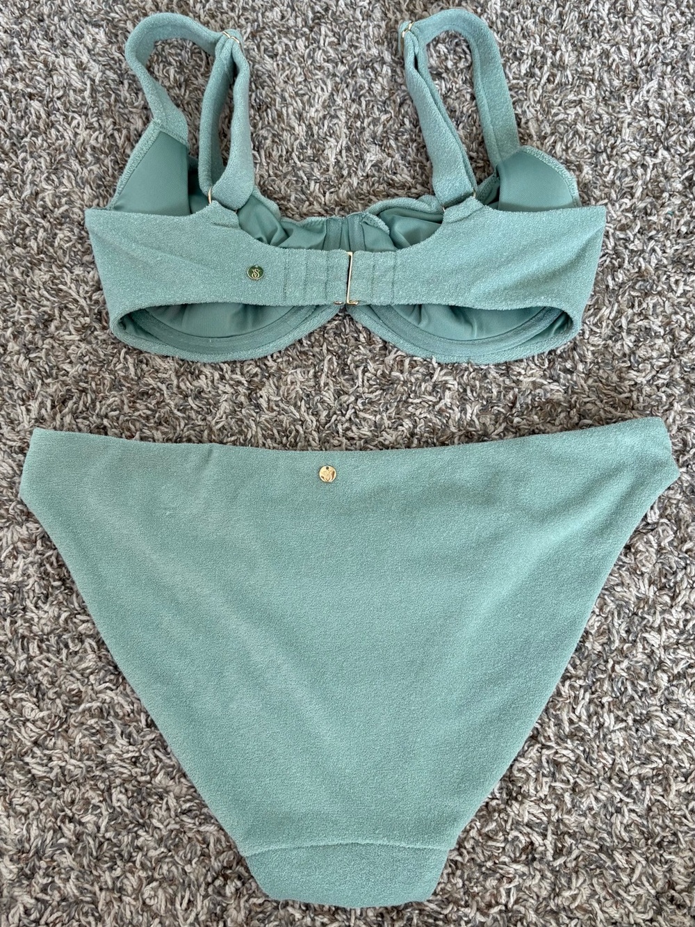 Victoria's Secret Sage Green Textured Bikini Set - Picture 2 of 3